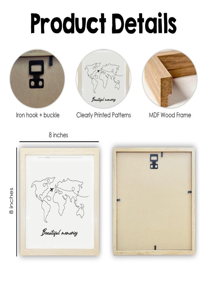 Tabyon 8''x8'' Travel Tickets Collection Shadow Box - Adventure Travel Fund Shadow Box With Slot - Keepsake Memory Boxes for Adventure Couples - Display Case Memorial Decor, Photos & Money Holder Gifts - A03 - Image 2